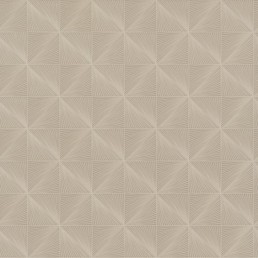 Hnědo-béžová geometrická vliesová tapeta na zeď, CU3313, Cumaru, Grandeco